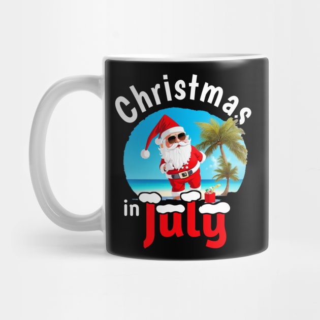 cute summer Christmas In July Santa tee by mourad300